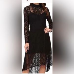- Adelyn Rae - Black Lace High/Low Dress- Size Small